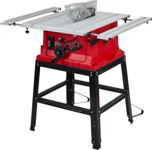 10inch Table Saw, Portable Benchtop Table Saw, Stand & Push Stick, 5000RPM, Adjustable Blade Height, With Port for Connecting Dust Collector, 90°Cross Cut & 0-45°Bevel Cut