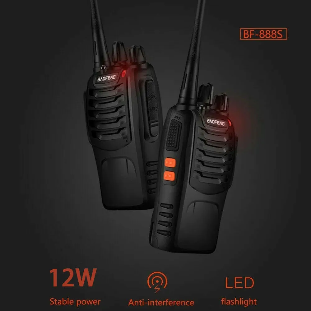 2023 Original 5/12W 2/4PCS Baofeng BF-888S Walkie Talkie UHF 400-470MHz BF 888S Cheap Two Way ham Radios Transceiver USB Plug