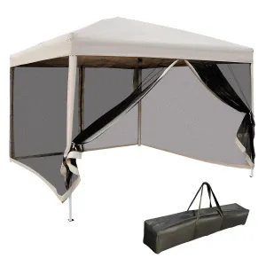 210D Oxford 10' x 10' Pop Up Canopy Tent with Netting, Instant Screen Room House