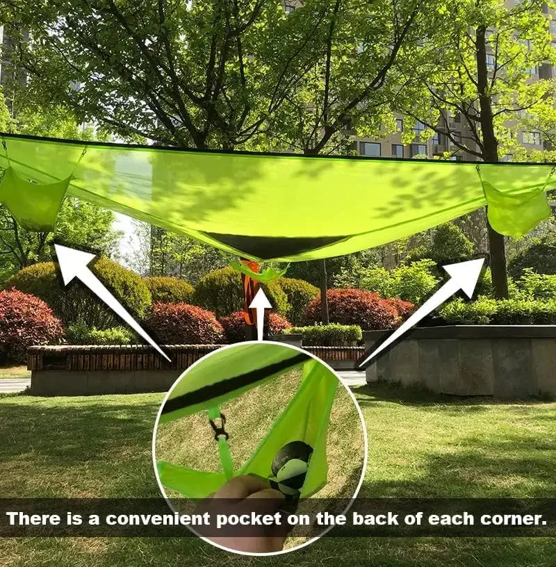 3 4 5 Person Triangle Hammock Portable Mesh Hanging Tree Tent Outdoor Camping Cycling Sleeping Bed Car Self Driving Beach Mat