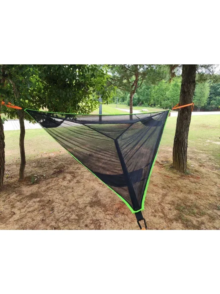 3 4 5 Person Triangle Hammock Portable Mesh Hanging Tree Tent Outdoor Camping Cycling Sleeping Bed Car Self Driving Beach Mat