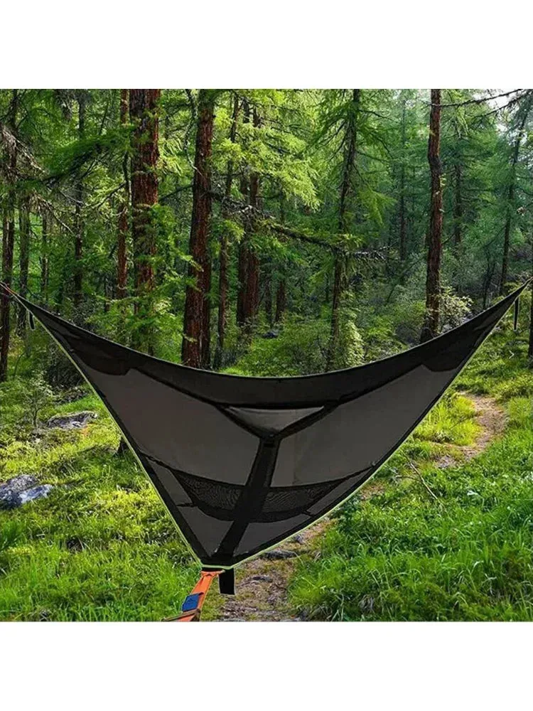 3 4 5 Person Triangle Hammock Portable Mesh Hanging Tree Tent Outdoor Camping Cycling Sleeping Bed Car Self Driving Beach Mat