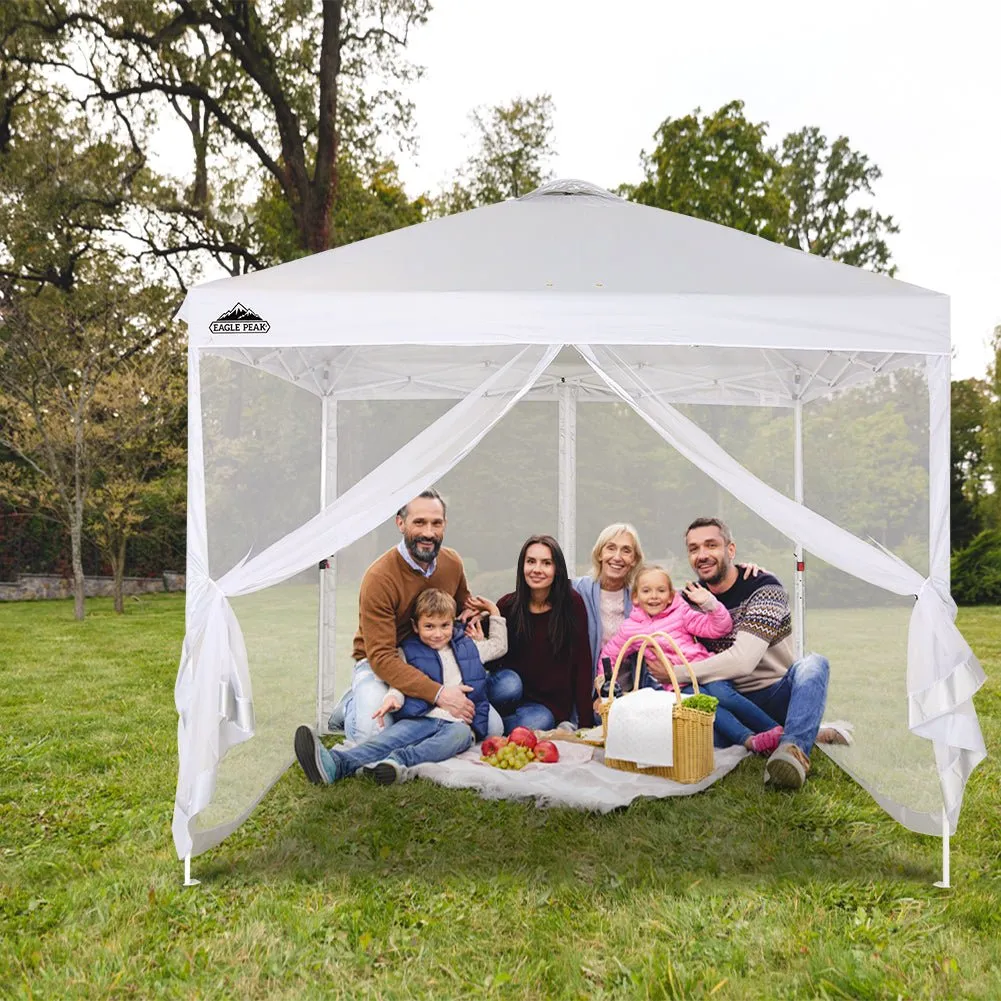 4 Mesh Sidewalls for EAGLE PEAK 10x10 Straight Leg Pop Up Canopy, White (Sidewalls ONLY, Canopy Frame and Top Not Included)