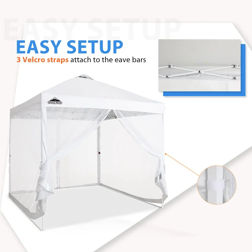 4 Mesh Sidewalls for EAGLE PEAK 10x10 Straight Leg Pop Up Canopy, White (Sidewalls ONLY, Canopy Frame and Top Not Included)