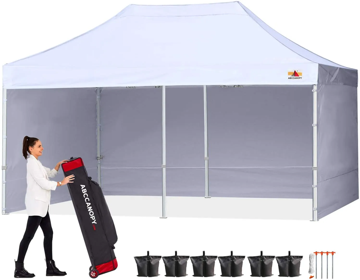 ABCCANOPY S1 Commercial Pop Up 10x10/10x15/10x20 Canopy Tent with Sidewalls