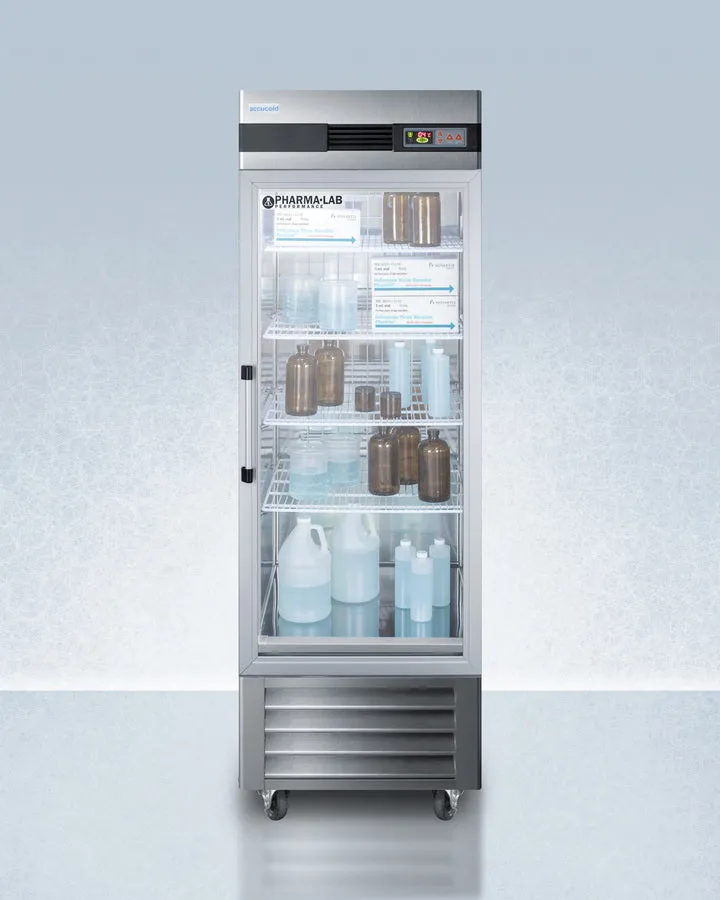 Accucold 28" Wide 23 Cu.Ft. Upright Pharmacy Glass Door Refrigerator