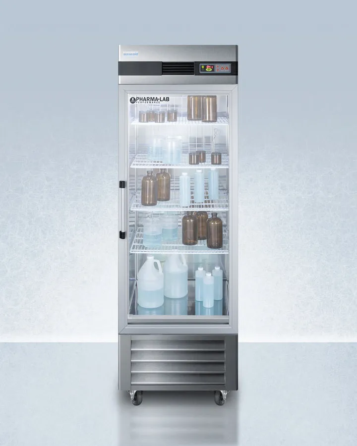 Accucold 28" Wide 23 Cu.Ft. Upright Pharmacy Glass Door Refrigerator