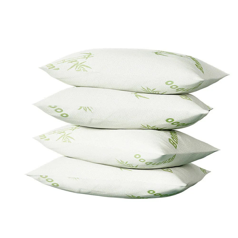 Bamboo Fabric 4-Pack Pillows for Side & Back Sleepers - Giselle Bedding