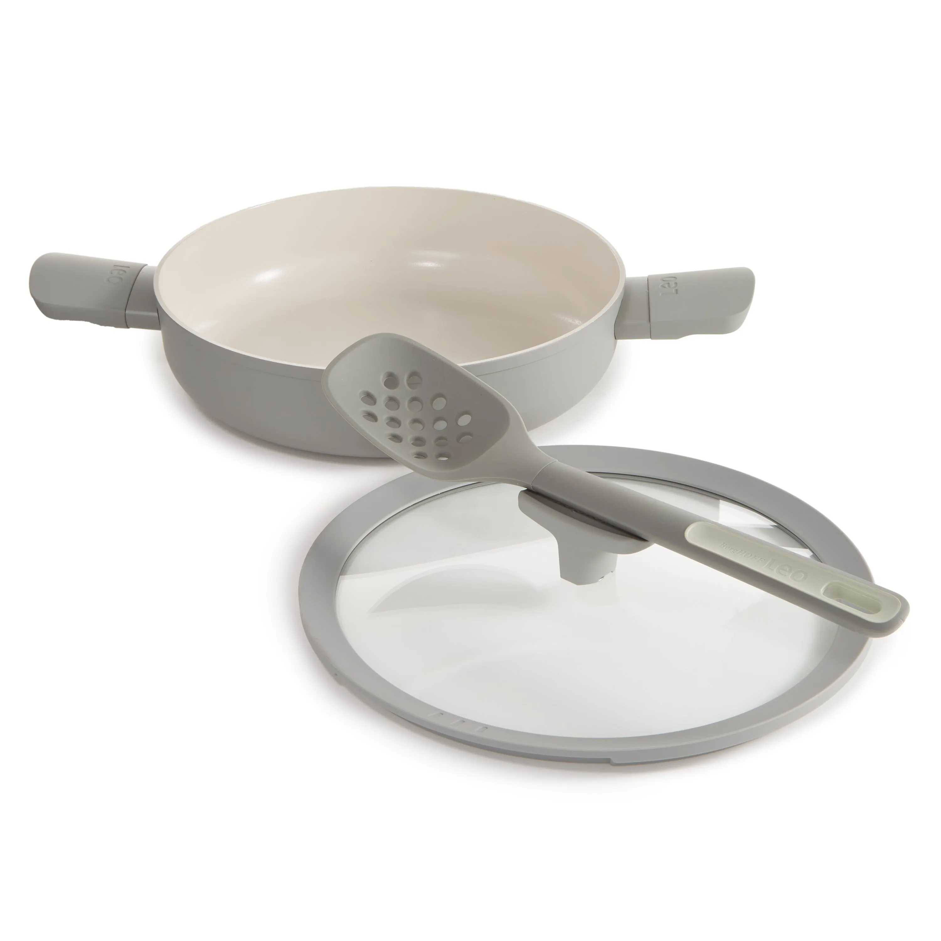 BergHOFF Balance Nonstick Ceramic Sauté Pan 10.25", 3.1qt. With Glass Lid, Recycled Aluminum, Moonmist