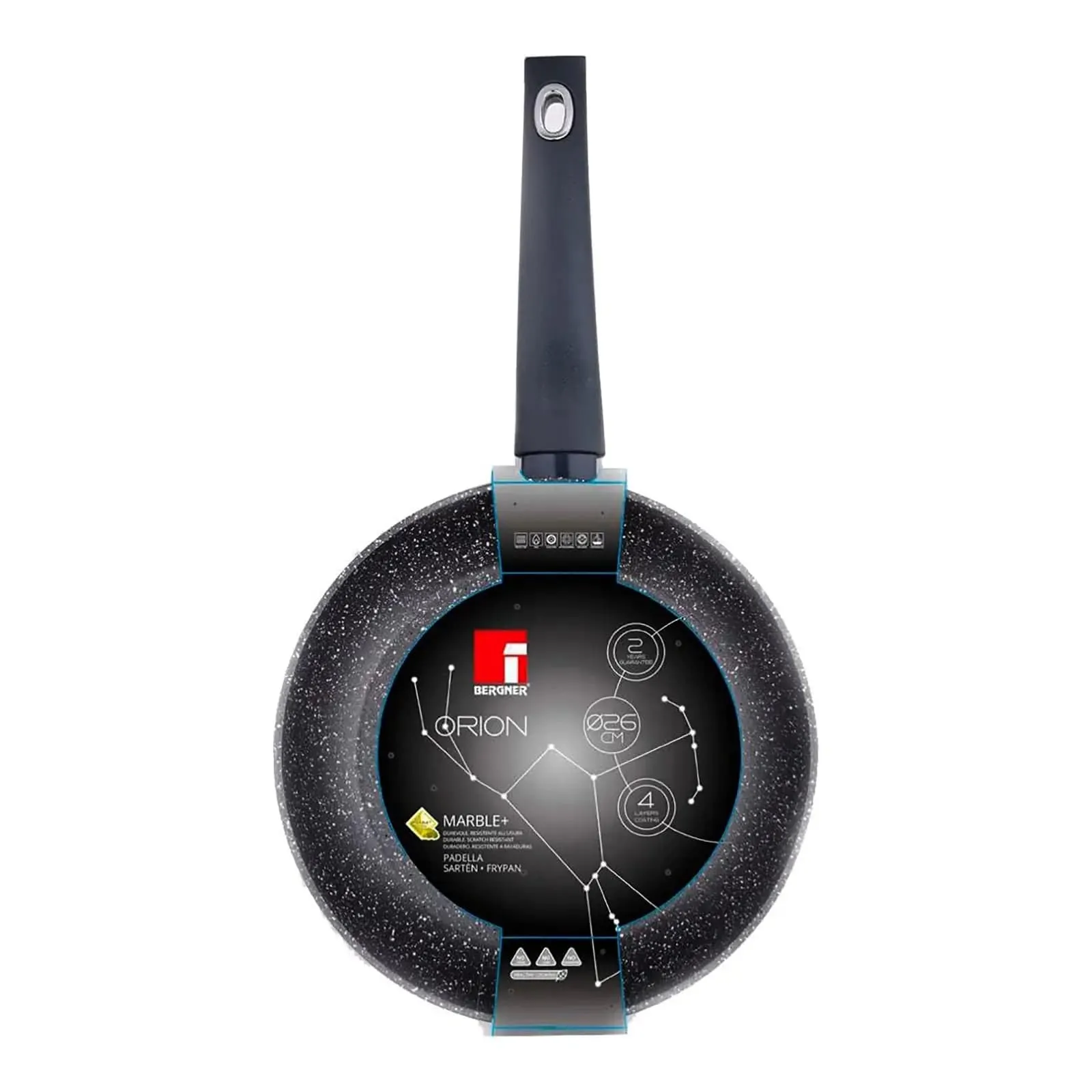 Bergner Orion Induction Frying Pan Marble Coated Non-Stick Black