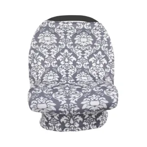 Breastfeeding Cover Cotton Nursing Maternity - Damask Grey/White