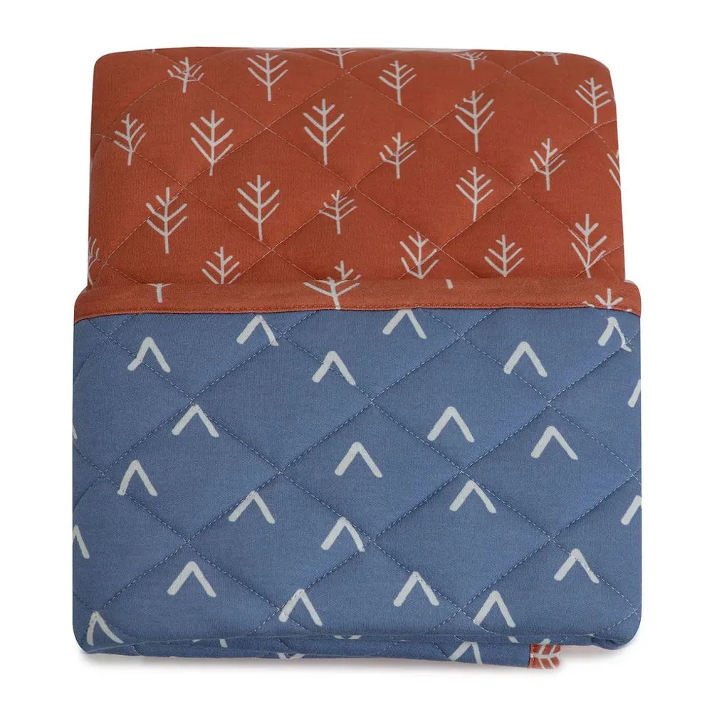 Bubba Blue Nordic Cot Quilt Denim/Clay