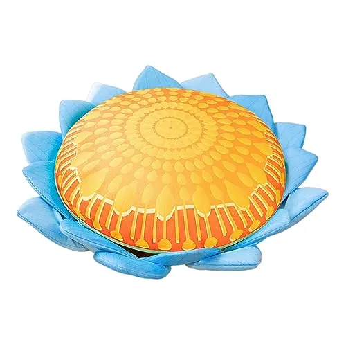 CALANDIS® Floor Pillow Patio Flower Shaped Tatami Cushion for Living Room Dorm 45Cm Buddha Blue Flower | 1 Cushion Pillow