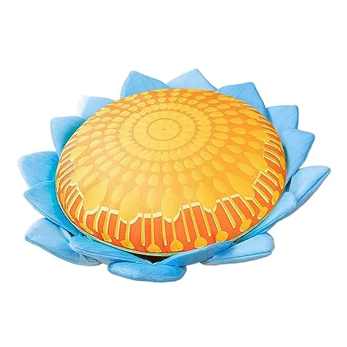 CALANDIS® Floor Pillow Patio Flower Shaped Tatami Cushion for Living Room Dorm 45Cm Buddha Blue Flower | 1 Cushion Pillow