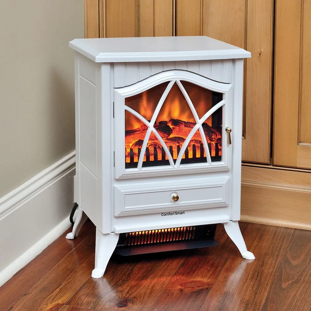 Comfort Smart 600 Sq Ft White Infrared Fireplace Stove