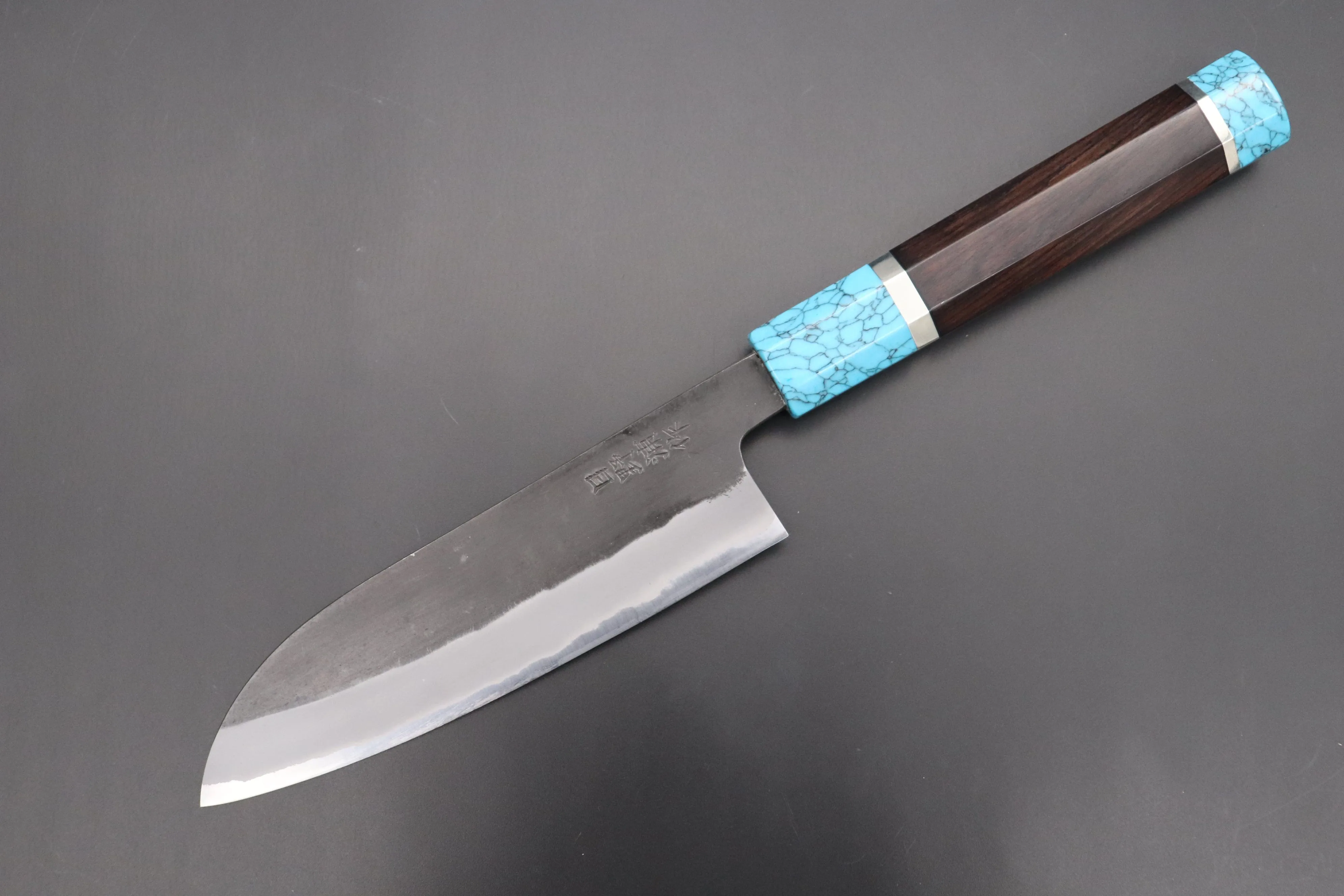 Custom Limited Edition, Hinoura White Steel No.1 Kurouchi Series HS1-4SP1 Wa Santoku 165mm (6.4 Inch)