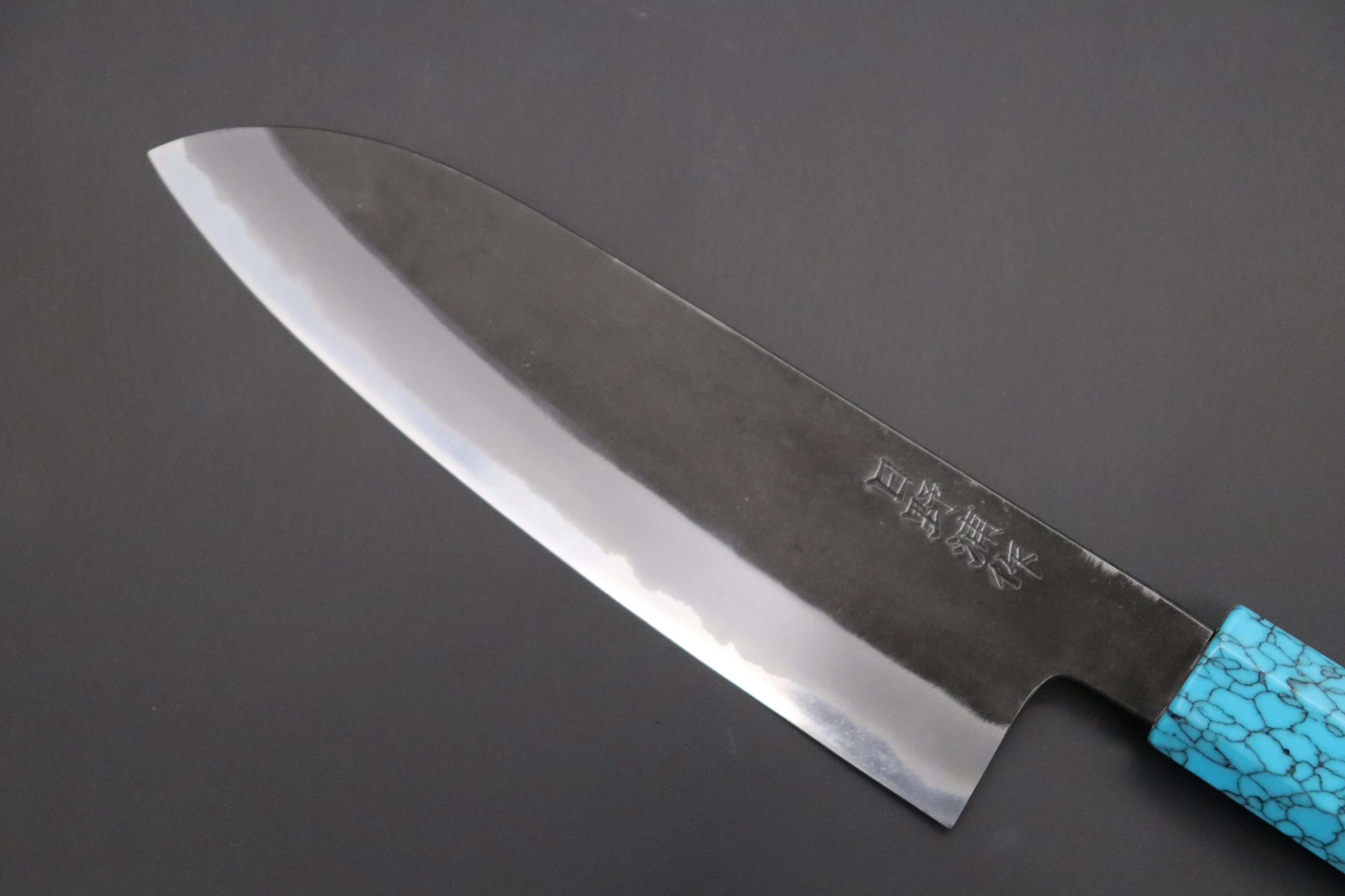 Custom Limited Edition, Hinoura White Steel No.1 Kurouchi Series HS1-4SP12 Wa Santoku 165mm (6.4 Inch)