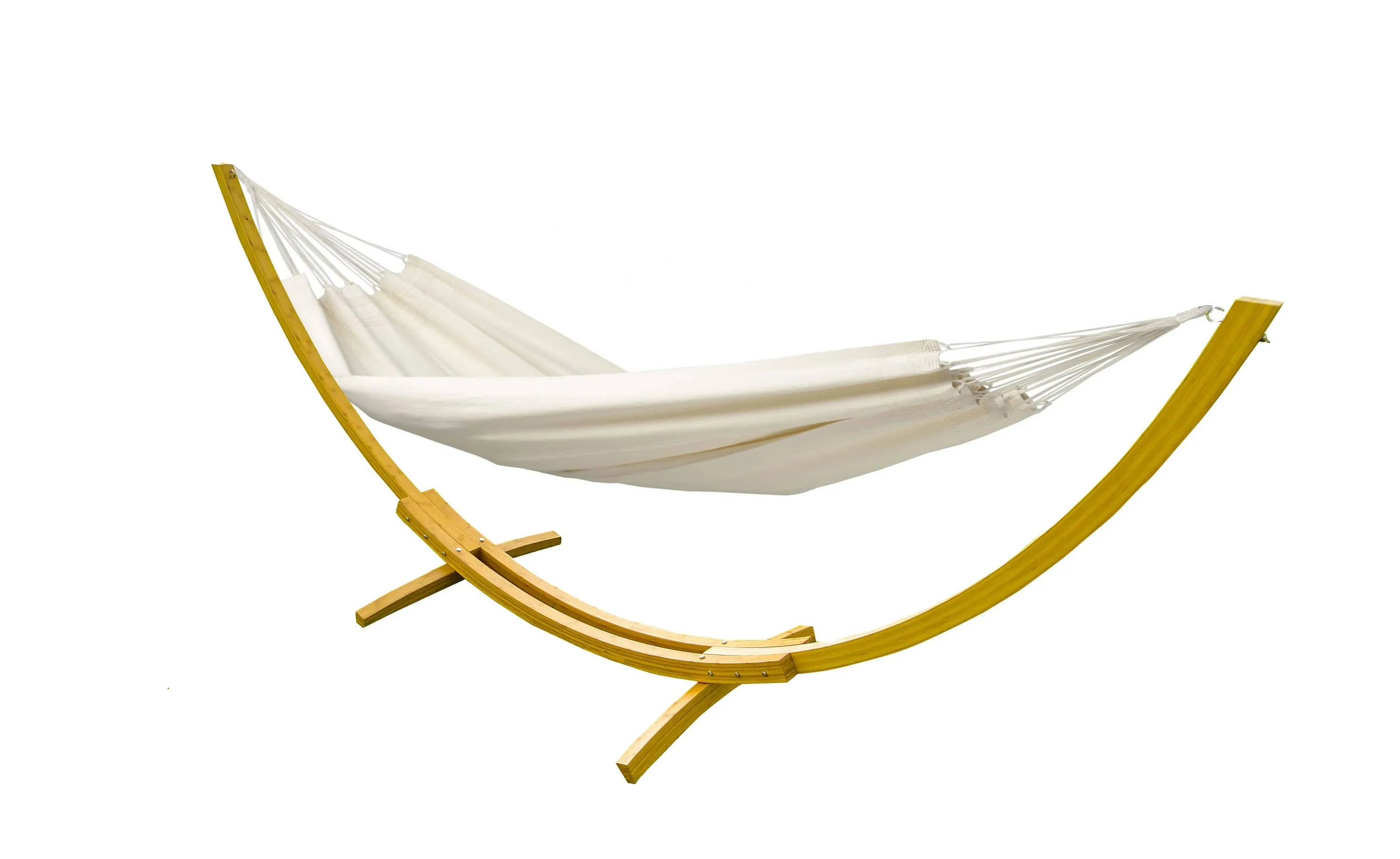 Deluxe Brazilian Style Double Hammock with Bamboo Stand