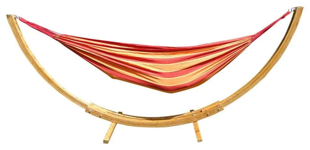 Deluxe Brazilian Style Double Hammock with Bamboo Stand