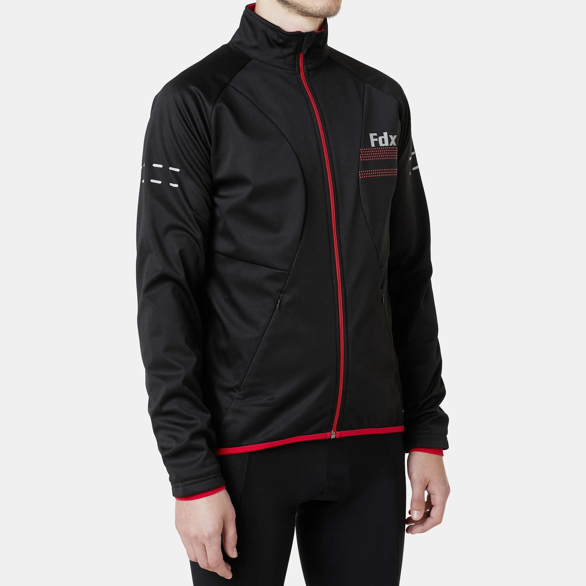 Fdx Arch Softshell Men's & Boy's Red Windproof & Water Resistant Cycling Jacket