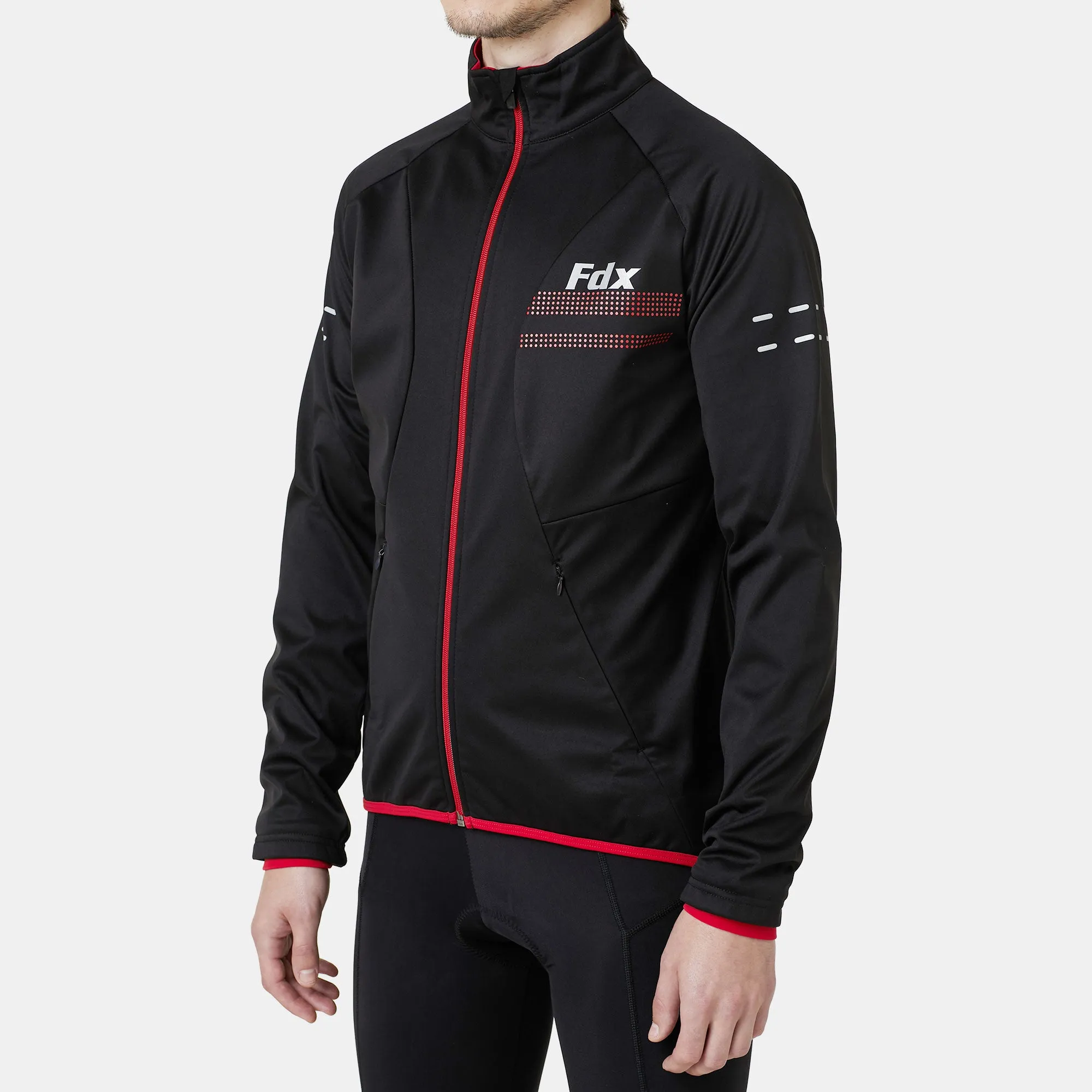 Fdx Arch Softshell Men's & Boy's Red Windproof & Water Resistant Cycling Jacket