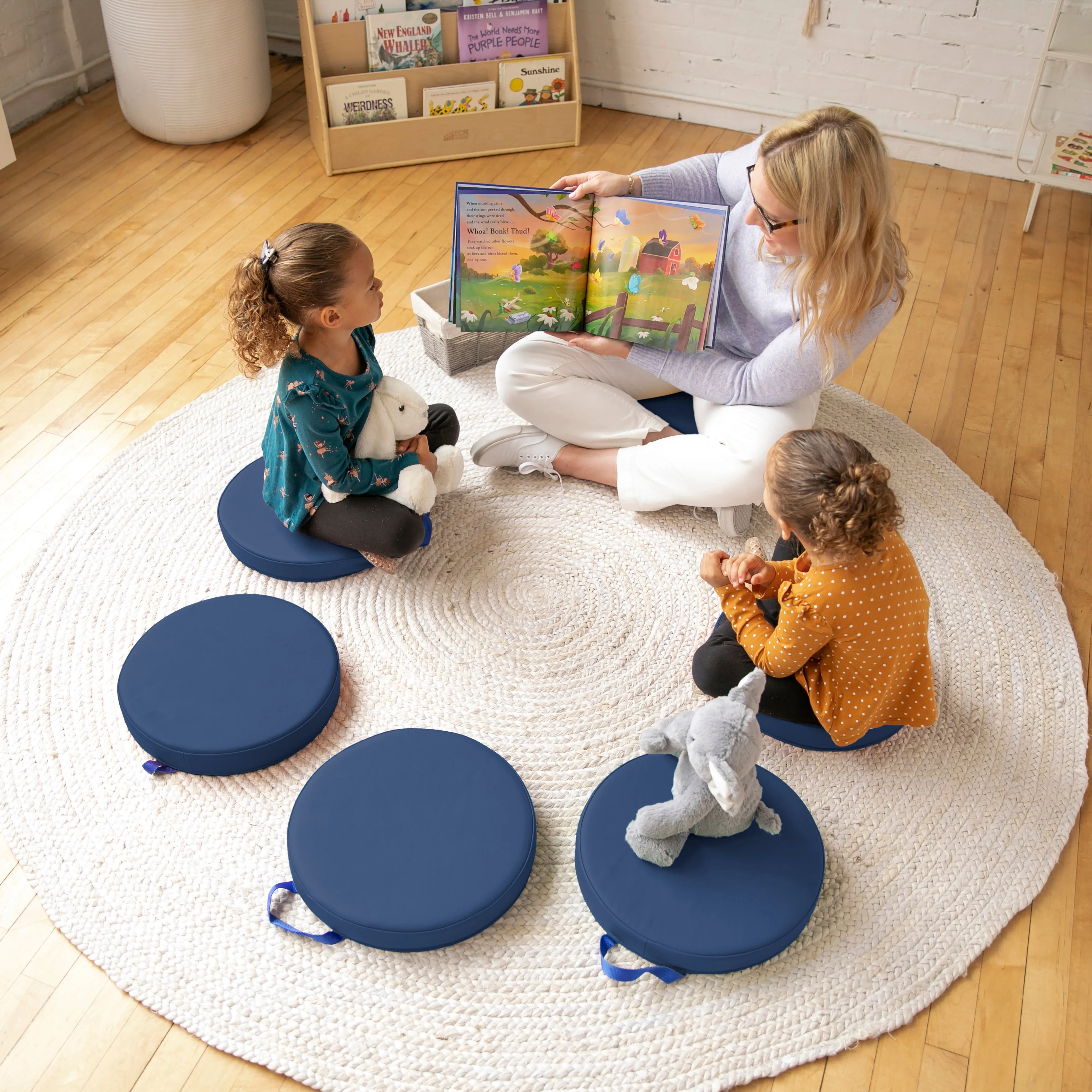 Floor Cushions, Round, Flexible Seating, 6-Piece