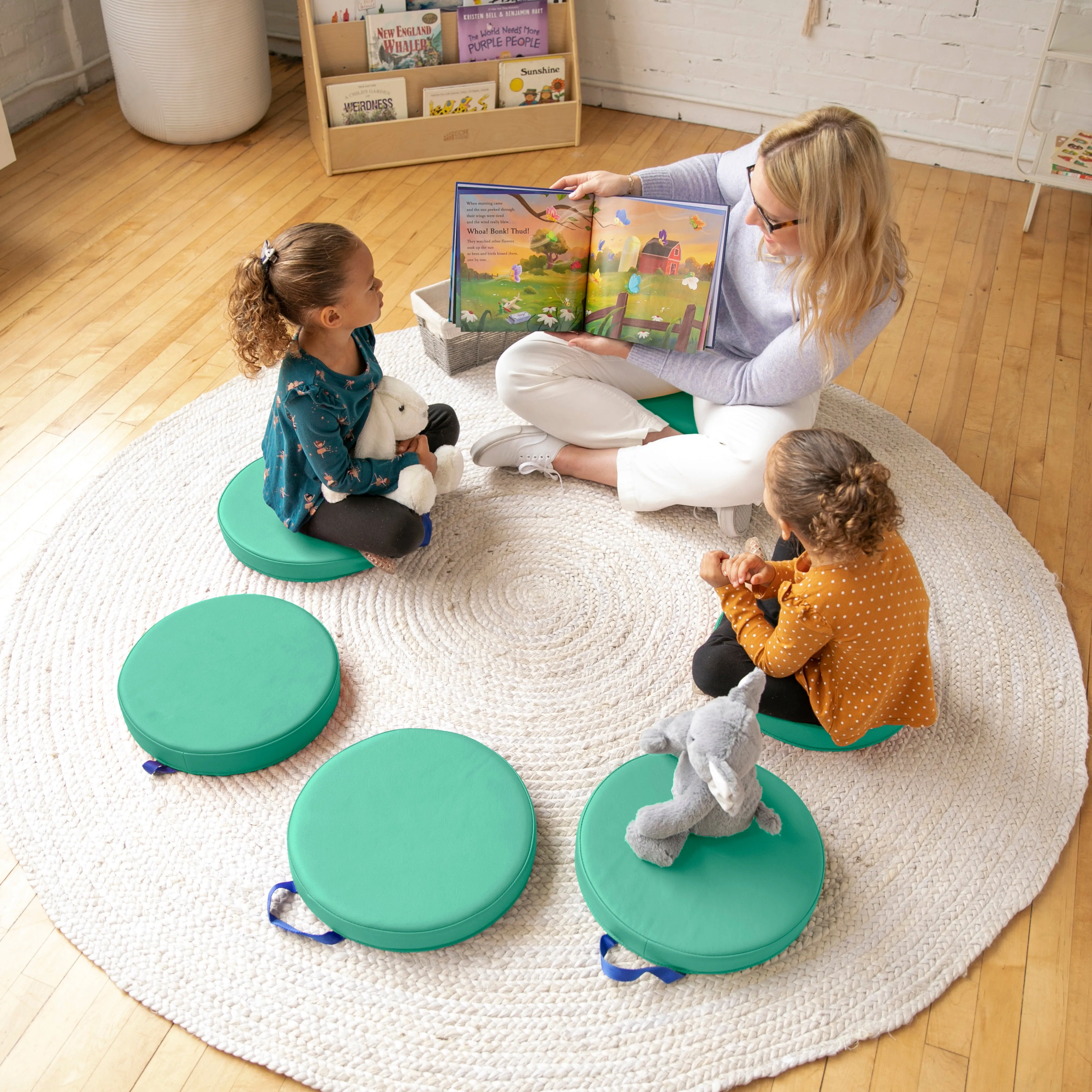 Floor Cushions, Round, Flexible Seating, 6-Piece