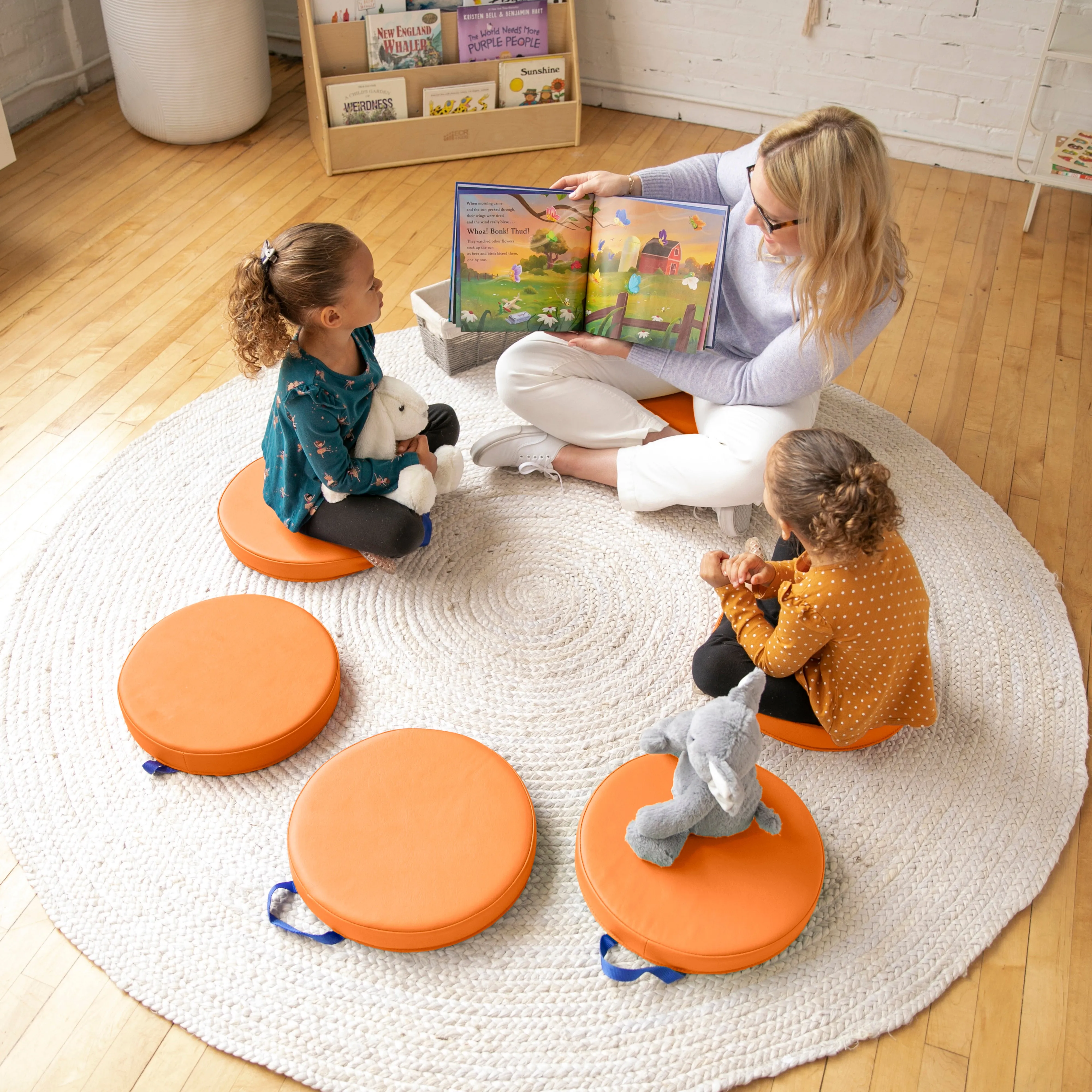 Floor Cushions, Round, Flexible Seating, 6-Piece