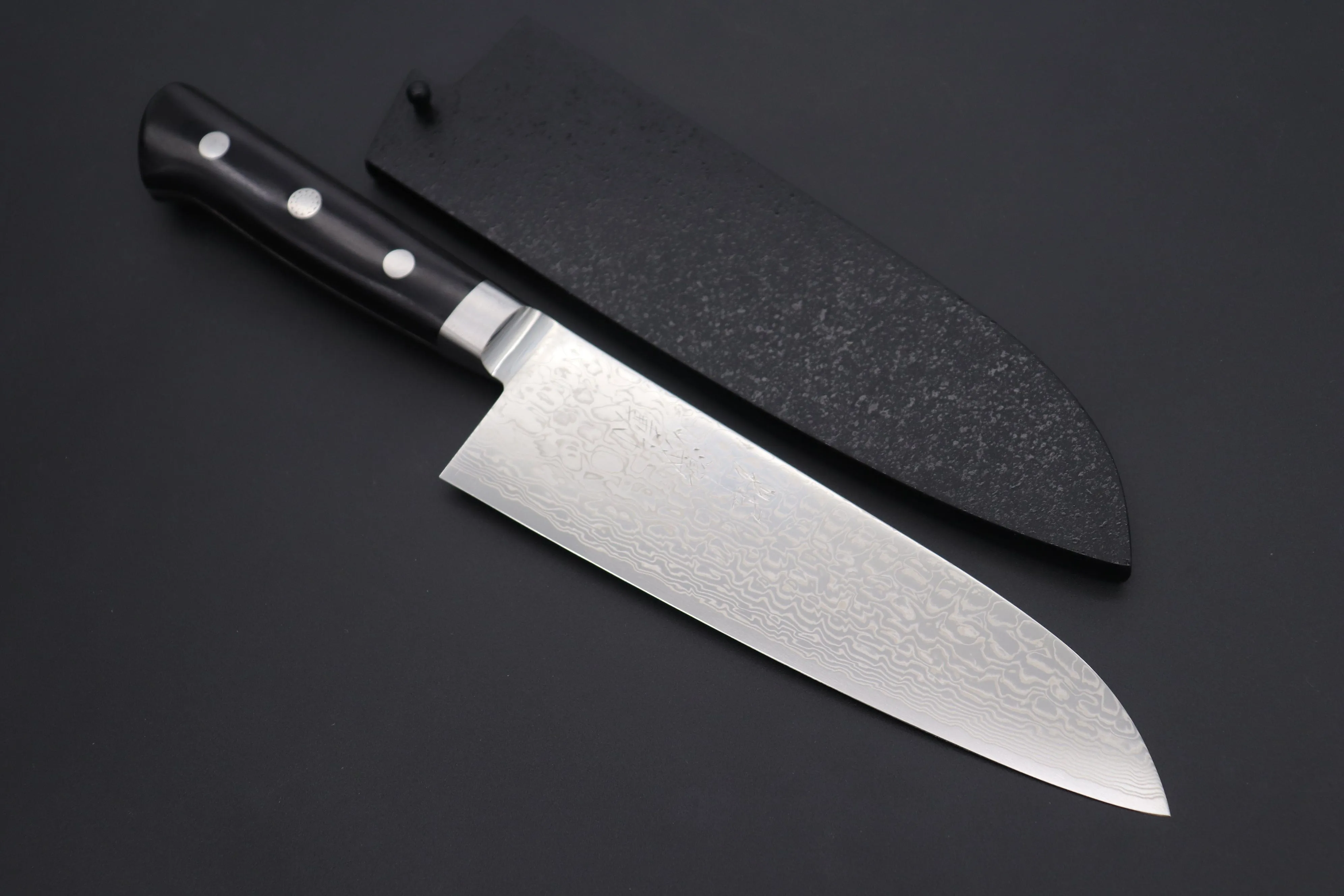 JCK Original Kagayaki R-2 Damascus Series KGRP-2 Santoku 175mm (6.8inch, Polished Blade)