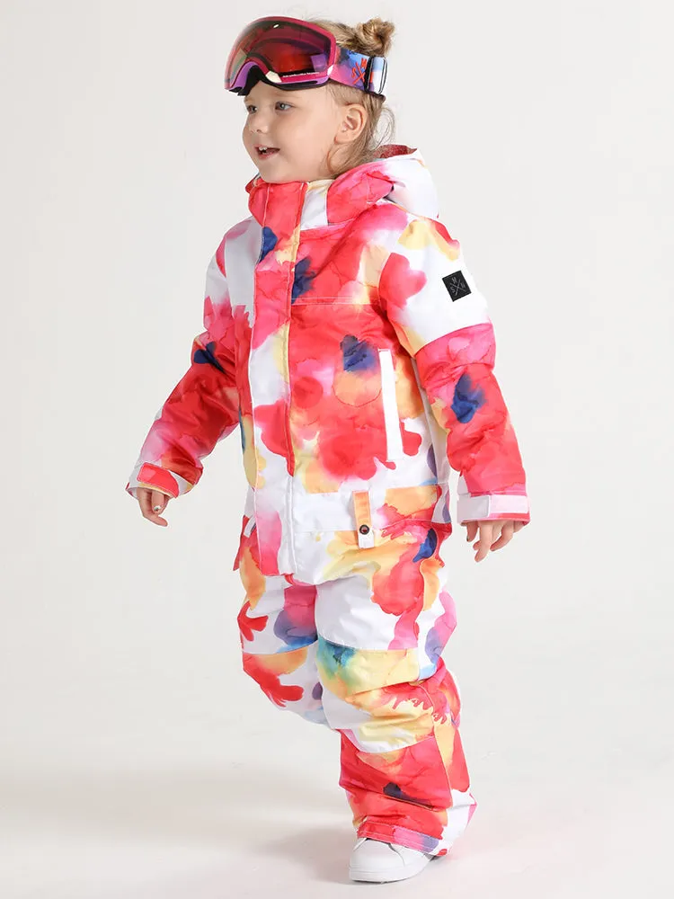 Kid's Colorful Cloud One Piece Snowboard Suit