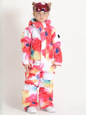 Kid's Colorful Cloud One Piece Snowboard Suit