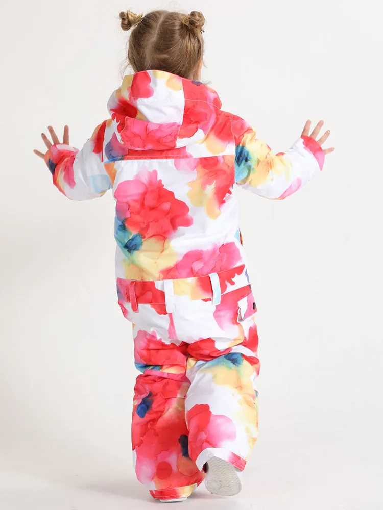 Kid's Colorful Cloud One Piece Snowboard Suit