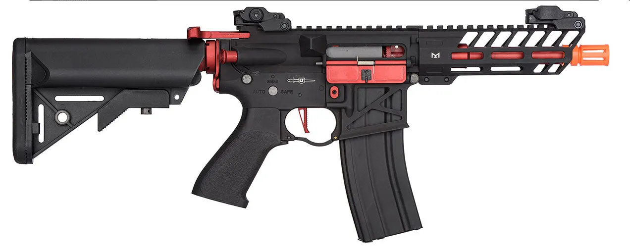 Lancer Tactical Low FPS Enforcer Needletail Skeleton M4 Airsoft Rifle - Black & Red