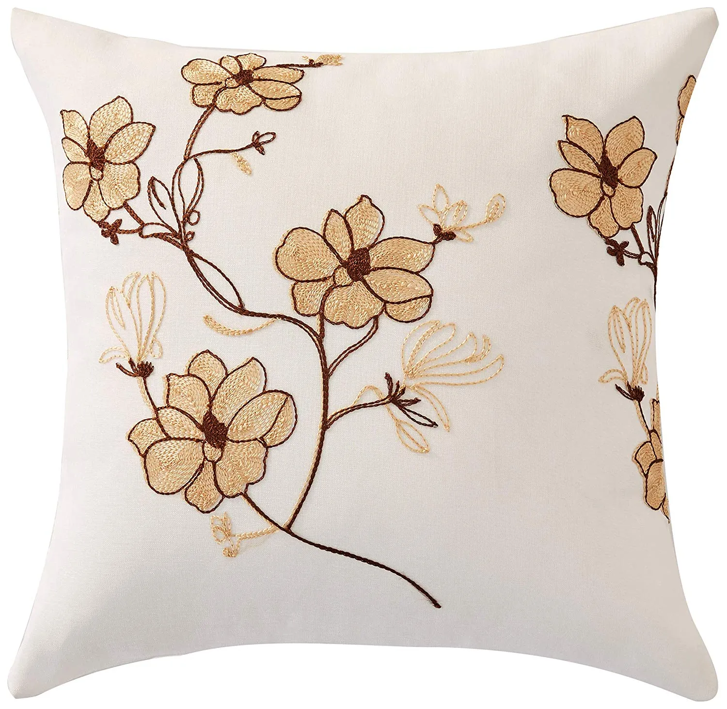 Marvelous Organza Embroidered Floral Design Decorative Throw Pillow Covers