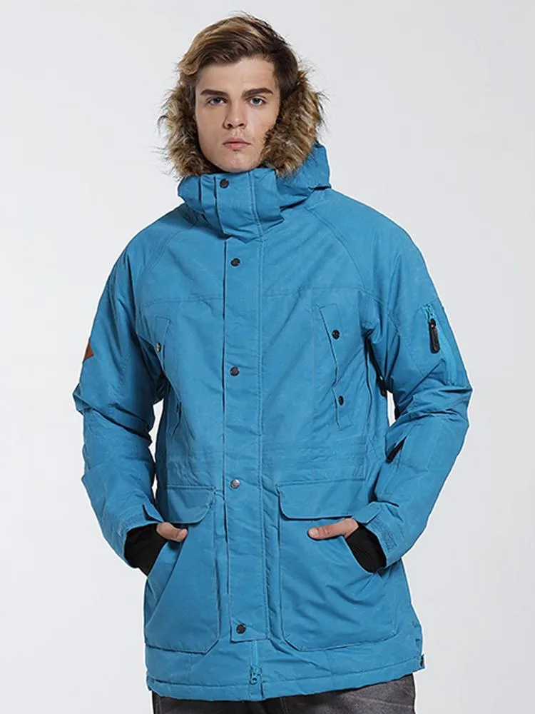 Men's Blue Waterproof & Windproof Snowboard & Ski Jacket