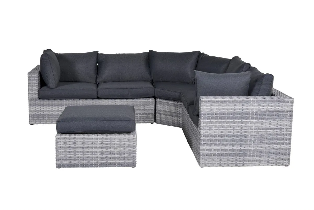 Milan Rattan- Corner Lounge- L Shape Set- With or Without Matching Chair- Cloudy Grey