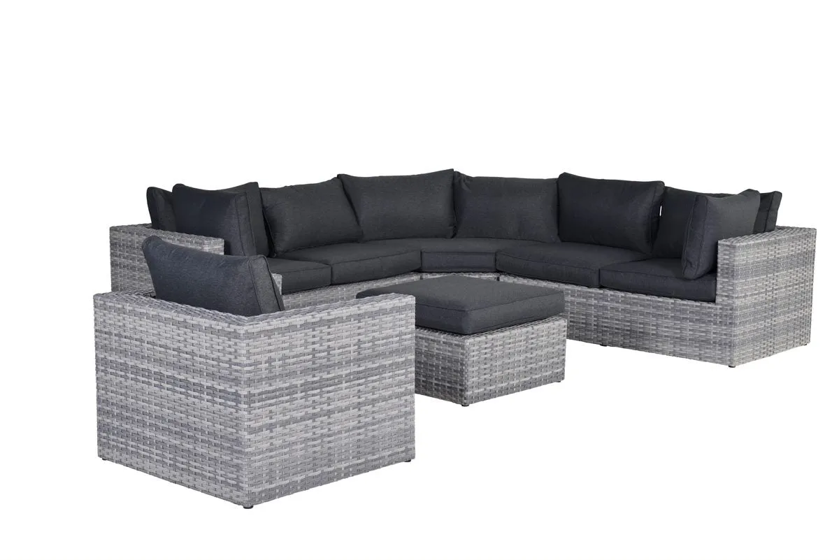 Milan Rattan- Corner Lounge- L Shape Set- With or Without Matching Chair- Cloudy Grey