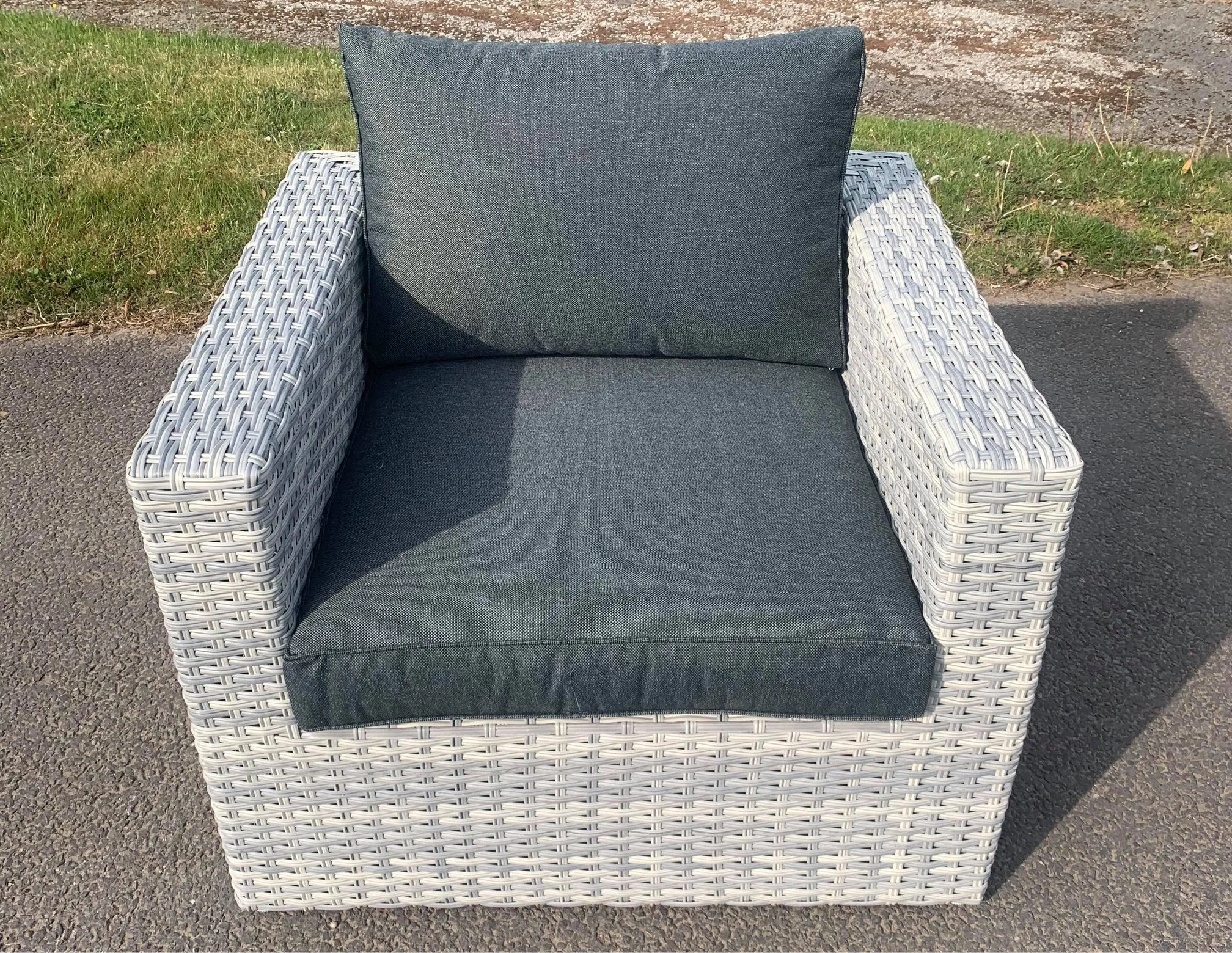 Milan Rattan- Corner Lounge- L Shape Set- With or Without Matching Chair- Cloudy Grey