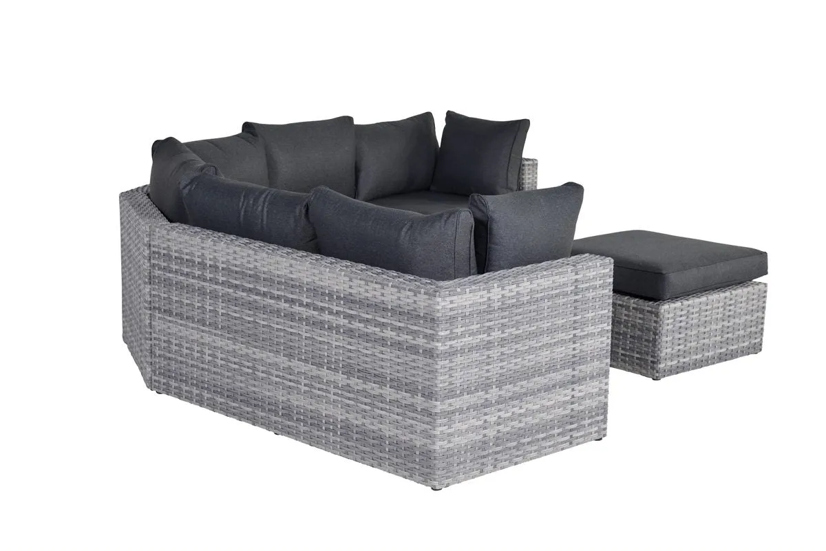 Milan Rattan- Corner Lounge- L Shape Set- With or Without Matching Chair- Cloudy Grey