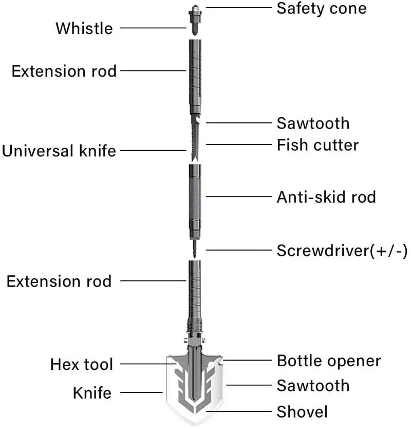 Multi-purpose Folding Military Shovel