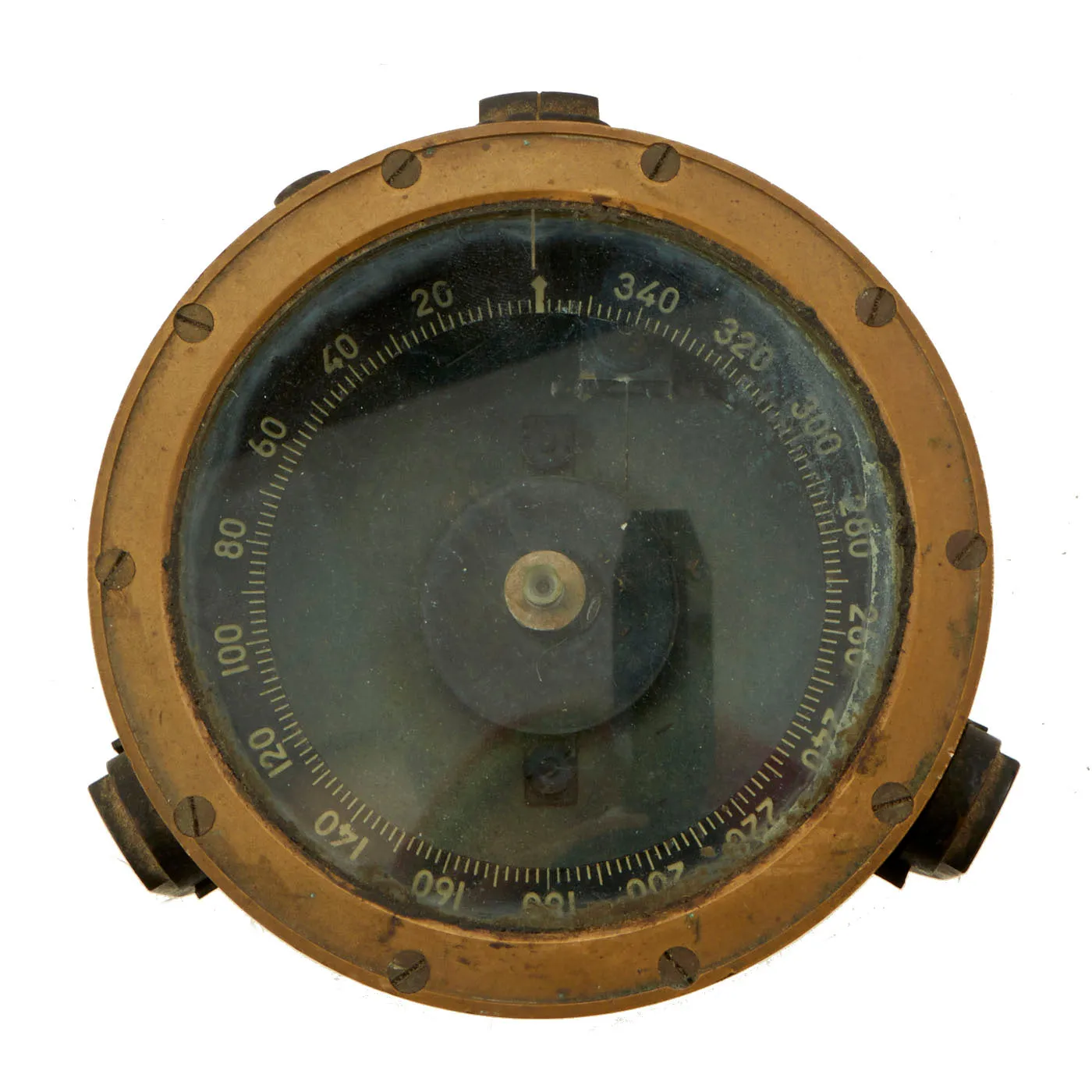 Original Imperial Japanese WWII Type 2 Gou Aircraft Compass for the Type 97 Mitsubishi Ki-21 "Sally" Bomber & Nikko 4x15 Gun Sight - 2 Items