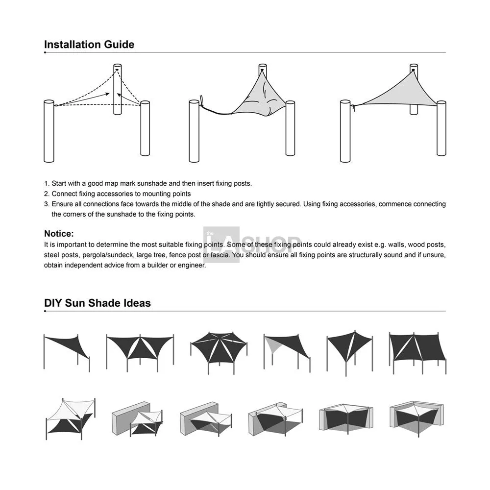 Rectangle Shade Sail Patio Deck Shade 20x16