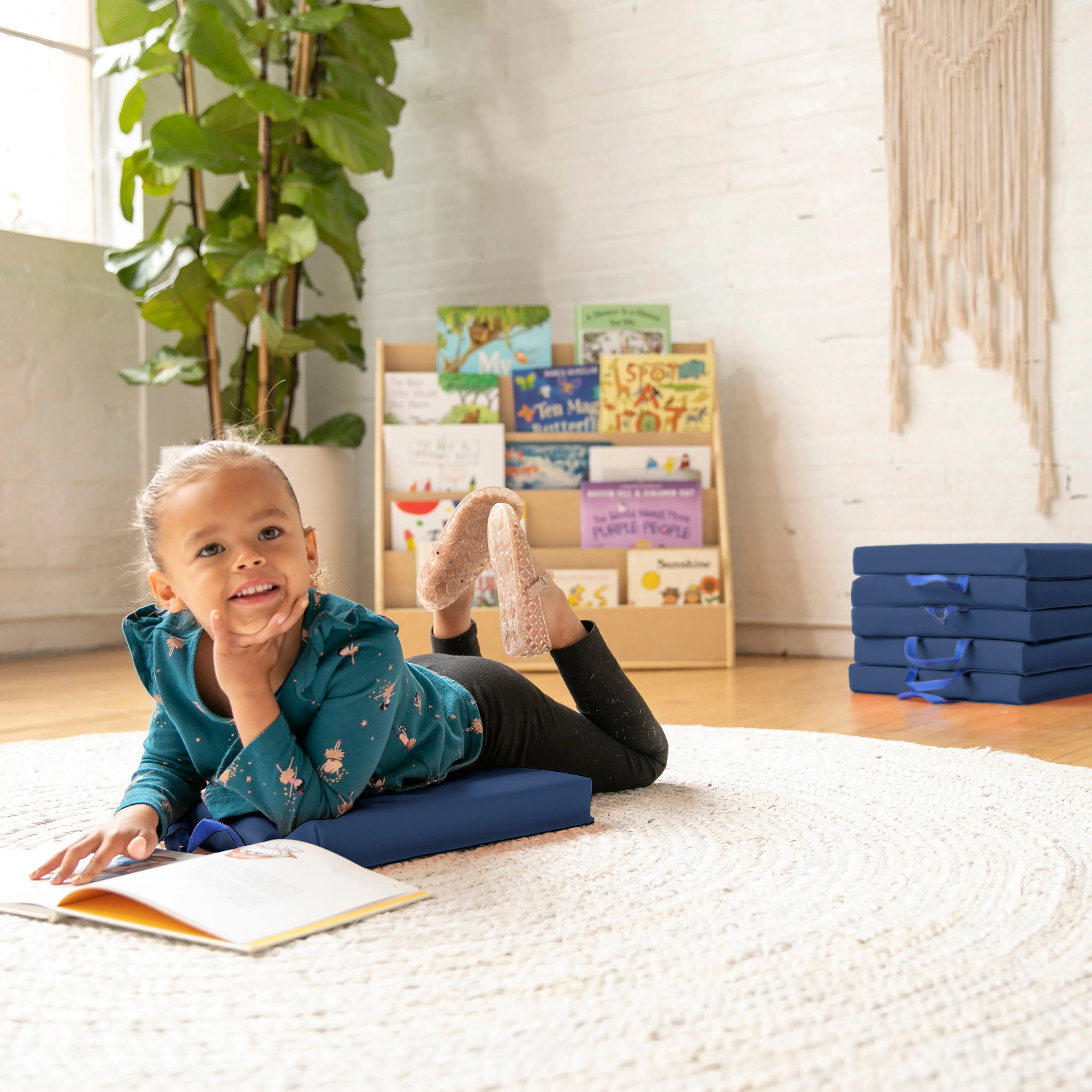 Square Floor Cushions with Handles, Classroom Flexible Seating, 6-Piece