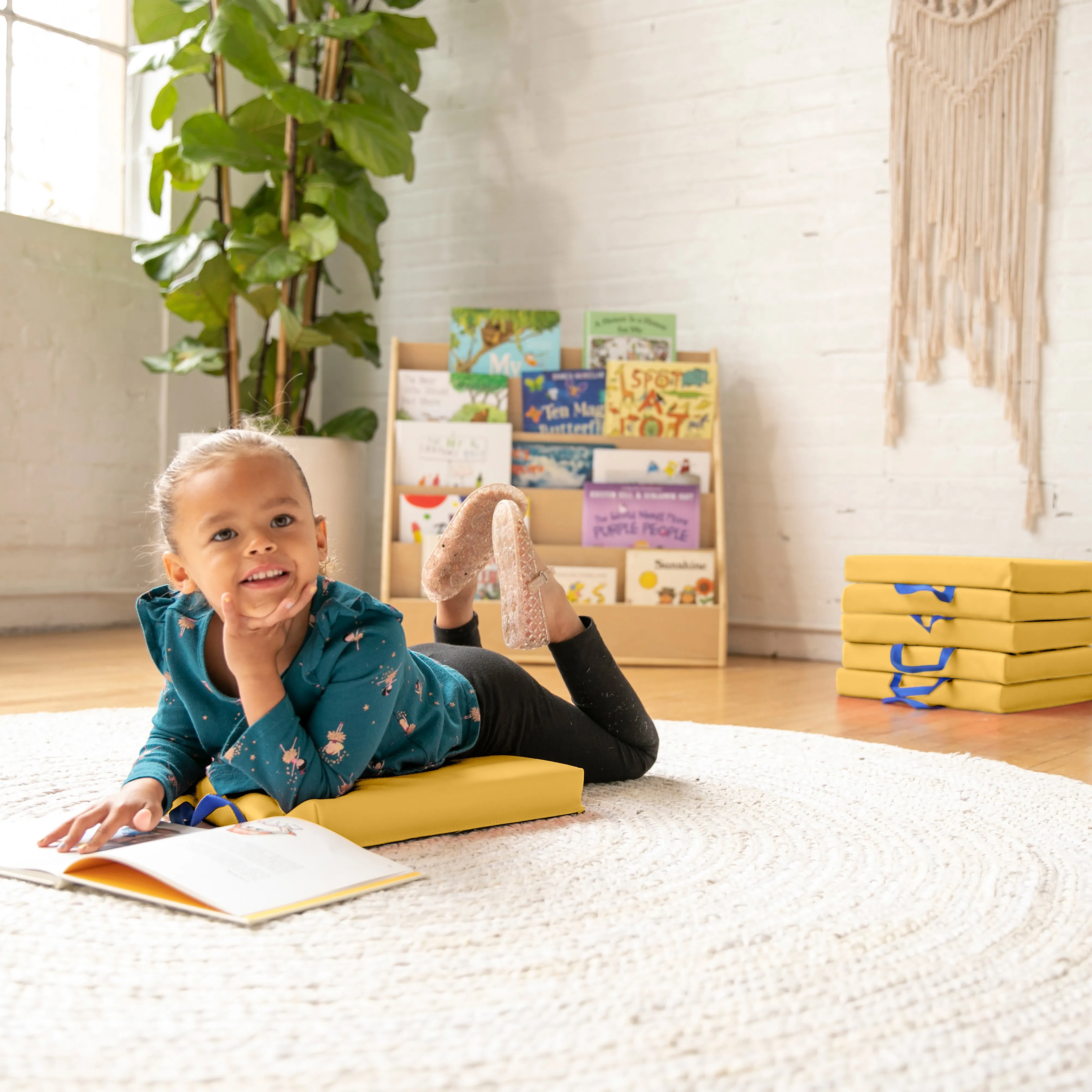 Square Floor Cushions with Handles, Classroom Flexible Seating, 6-Piece