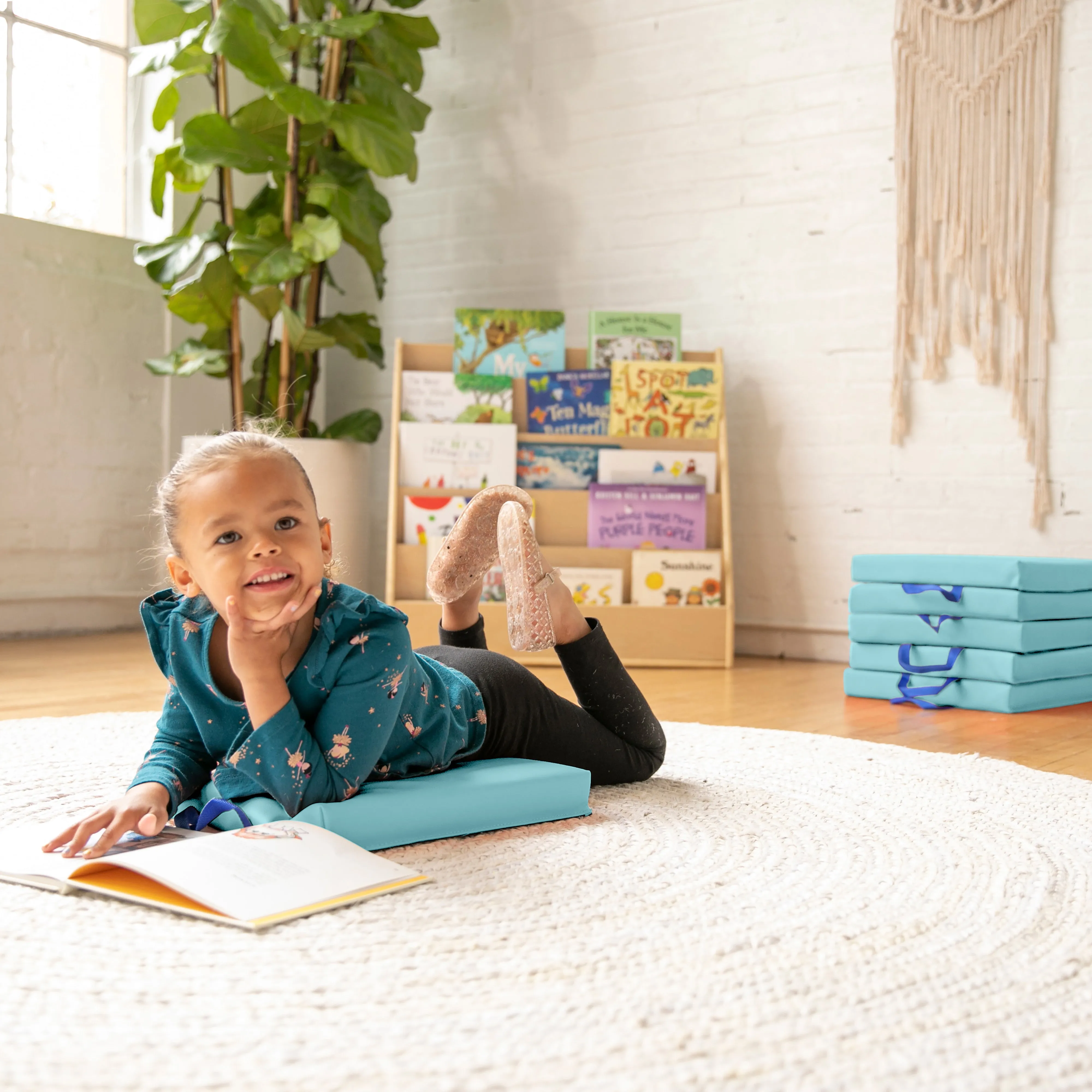 Square Floor Cushions with Handles, Classroom Flexible Seating, 6-Piece