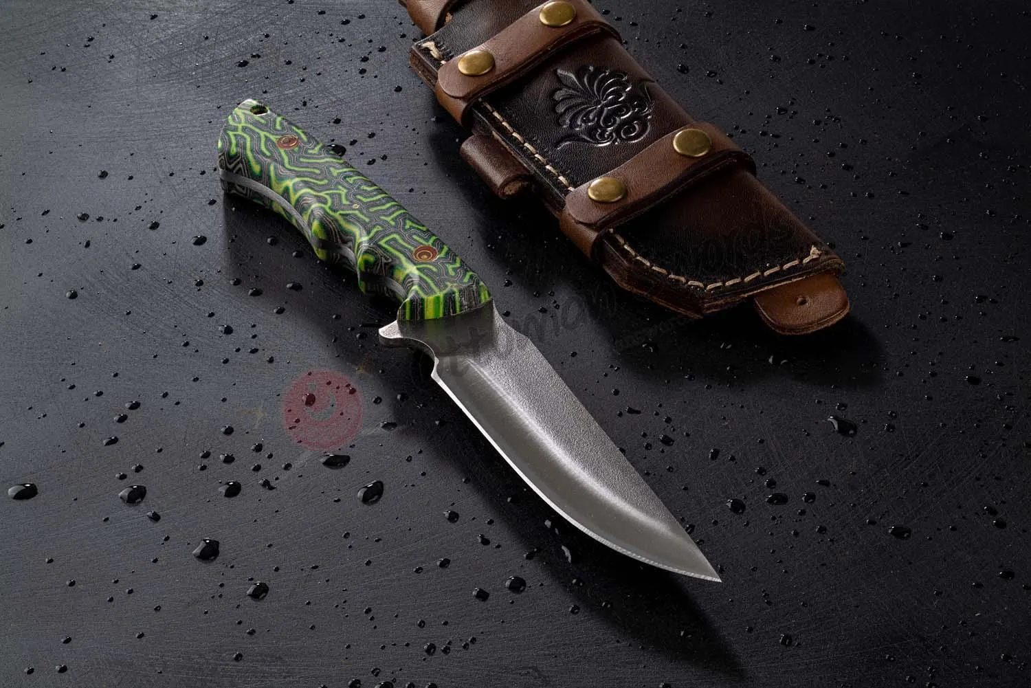 Tactical Survival Knife N690 Steel Green 10"