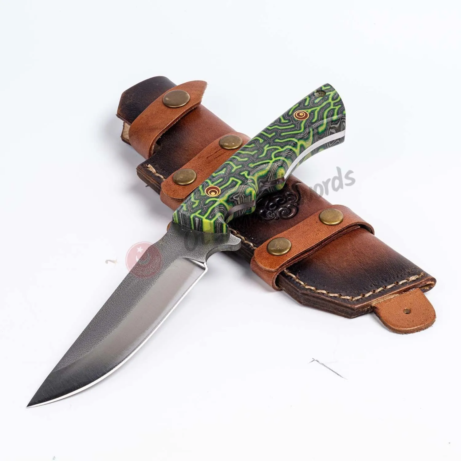 Tactical Survival Knife N690 Steel Green 10"