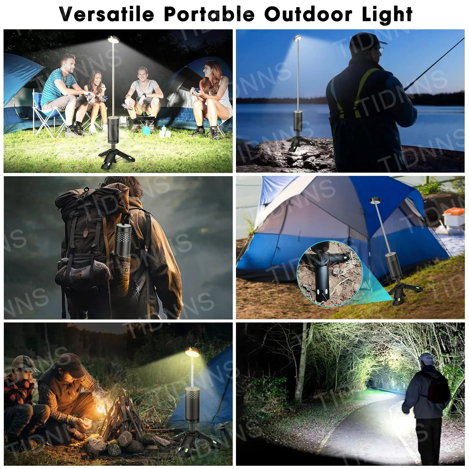 Telescopic Camping Light Rechargeable Fishing Lantern Dimming Night Atmosphere Light Emergency Light for Power Failure 10000mAh