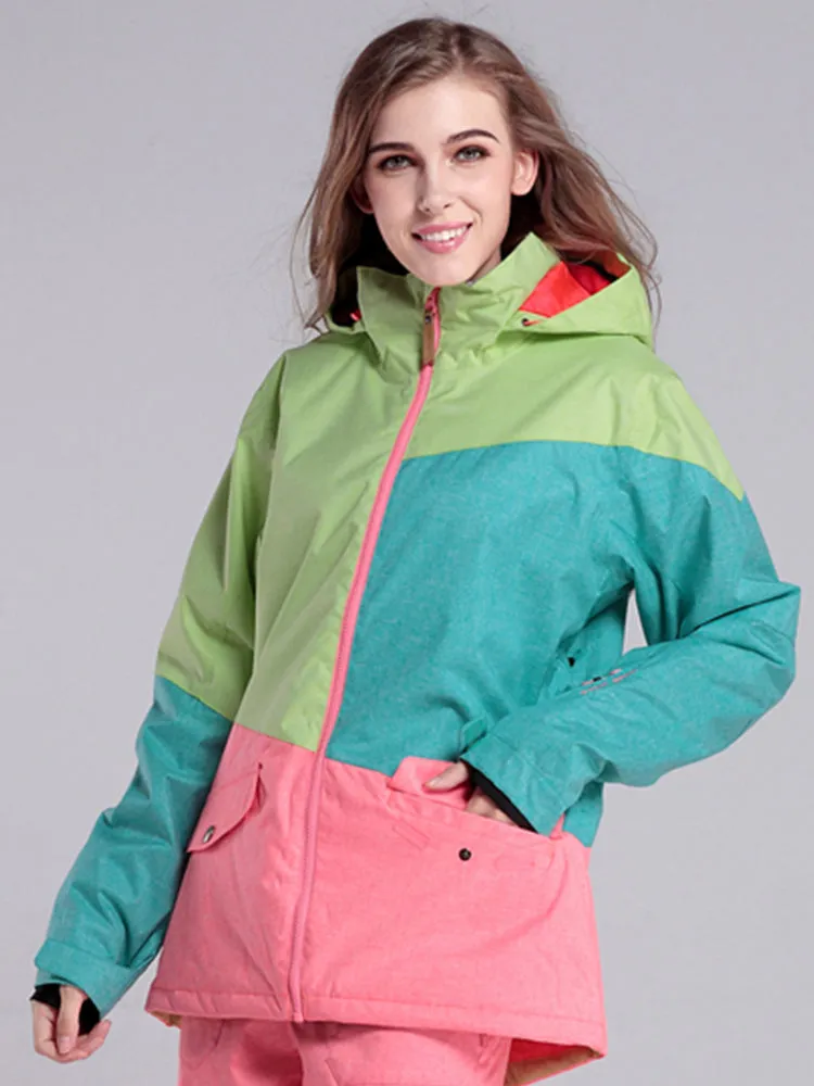 Women's Stitching Color Snowboard Jackets