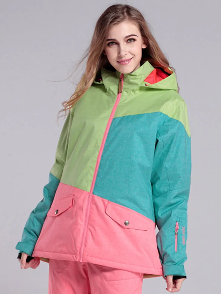 Women's Stitching Color Snowboard Jackets